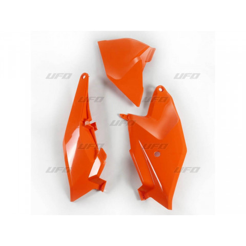 Plaques latérales + cache boîte à air UFO orange KTM SX85