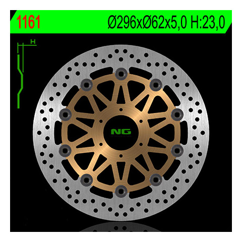 Disque de frein avant NG 1161G rond flottant Honda Hornet 600