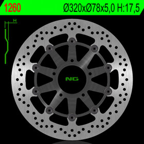 Disque de frein avant NG 1260G rond flottant Triumph Tiger 1050