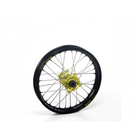 Roue avant complète HAAN WHEELS 16X3.50 jante noire/moyeu jaune Suzuki RM-Z250