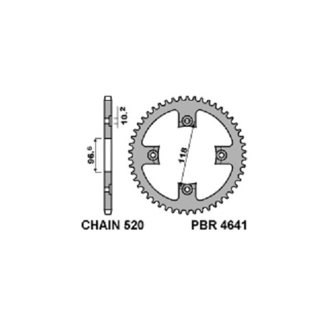 Couronne acier 42 dents PBR renforcée pas 520 type 4641 Can-Am DS 450/X