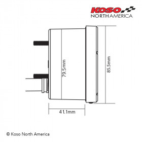 Compte-tours KOSO D75 15000 RPM noir