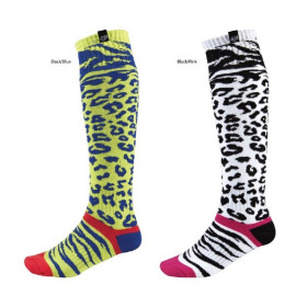 WMN MX CHEETAH SOCK BLACK/BLUE OS