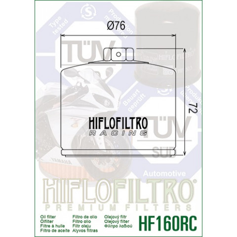 Filtre à huile HIFLOFILTRO Racing HF106RC