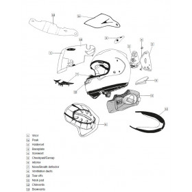 Visière TX-4 ARAI casque intégral Vision Red