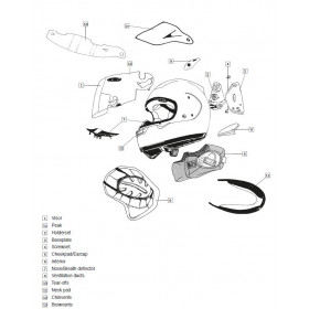Kit ventilation latéral  ARAI casque intégral Black / Focus