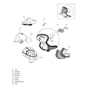 Coussin joue SZ-LIGHT ARAI casque jet clair15mm