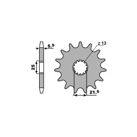 Pignon PBR 15 dents acier anti-bruit pas 520 type 565