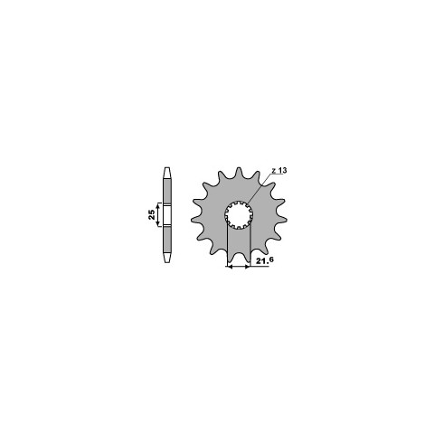 Pignon PBR 17 dents acier anti-bruit pas 525 type 564