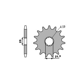 Pignon PBR 17 dents acier anti-bruit pas 525 type 564