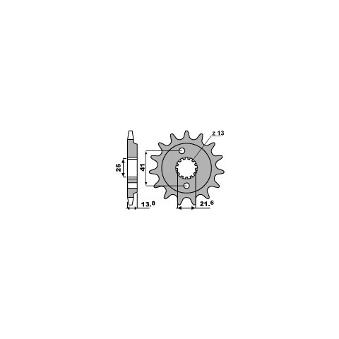 Pignon PBR 16 dents acier anti-bruit pas 525 type 346