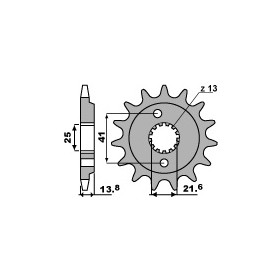 Pignon PBR 16 dents acier anti-bruit pas 525 type 346