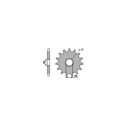 Pignon PBR 18 dents acier anti-bruit pas 530 type 2090