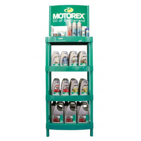 Présentoir MOTOREX métal 420x420mm 4 étagères