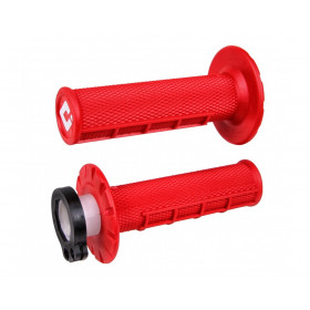 Revêtements ODI MX V2 Lock-On semi-gauffré rouge