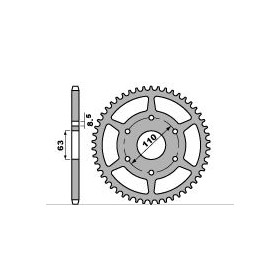 Couronne PBR 43 dents alu type 4675 pas 520