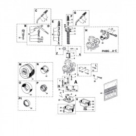 Carburateur DELLORTO PHBG 19 BS pour pipe d'admission souple