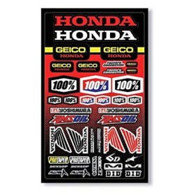 GEICO/HONDA DECAL SHEET BLACK 100%