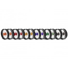 Roue arrière complète ART SM 17x5.00 jante noir/moyeu bleu Husqvarna TE/FE
