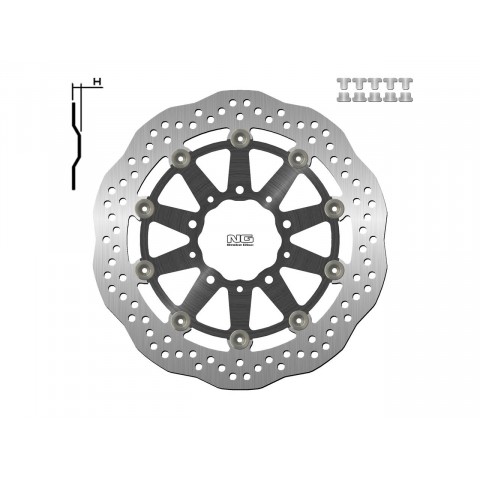 Disque de frein NG 1701XG pétale flottant Kawasaki Versys 650