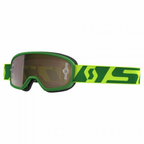 GOGGLE BUZZ MX PRO GREEN/YELLOW GOLD CH