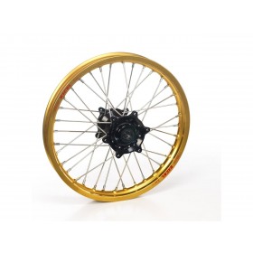 Roue arrière complète HAAN WHEELS 18x4,25x36T jante or/moyeu or/rayons argent/têtes de rayons argent Honda CRF Africa Twin