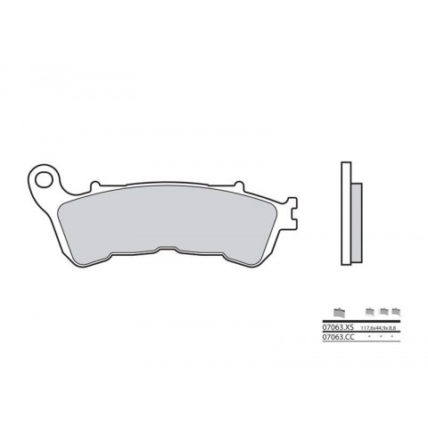 Plaquettes de frein BREMBO 07063XS carbone céramique organique