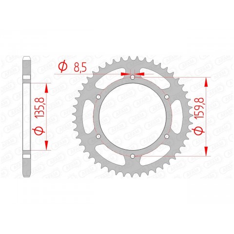 Couronne AFAM 40 dents acier standard pas 520 type 35304