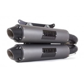 Silencieux HMF Performance Series Double Blakcout inox brossé/casquette inox Polaris XP Turbo