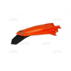 Garde-boue arrière + support de plaque avec feu UFO orange fluo KTM EXC/EXC-F