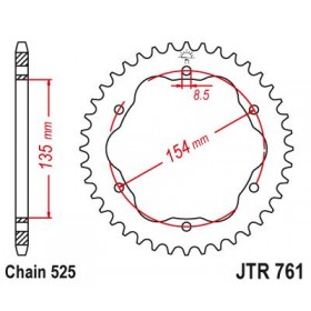 Couronne JT SPROCKETS 41 dents acier standard pas 525 type 761