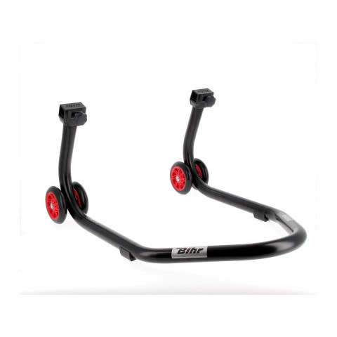 Béquille arrière BIHR Home Track supports en "L" noir mat roues rouge