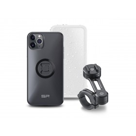 Pack complet SP-CONNECT Moto Bundle fixé sur guidon iPhone 11 Pro Max
