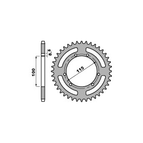 Couronne PBR 50 dents acier standard pas 420 type 4391