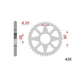 Couronne AFAM 45 dents acier standard pas 428 type 14212