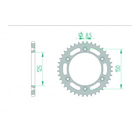 Couronne AFAM 41 dents acier standarc pas 520 type 71304