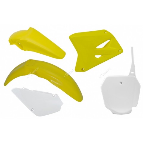 Kit plastique RACETECH couleur origine jaune/blanc Suzuki RM85 