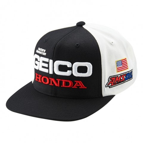 PODUIM SNAPBACK HAT GEICO/HONDA BLACK 100%