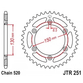 Couronne JT SPROCKETS 49 dents acier standard pas 520 type 251