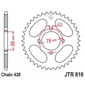 Couronne JT SPROCKETS 46 dents acier pas 428 type 810