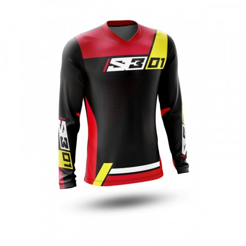Maillot S3 Collection 01 noir/rouge taille L