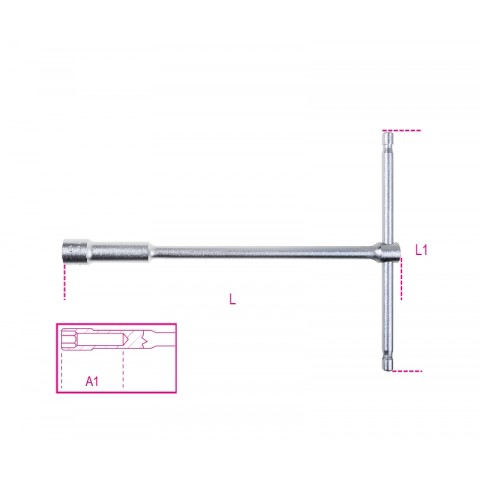 Clé à béquille simple avec douille profonde 6 pans BETA 12mm