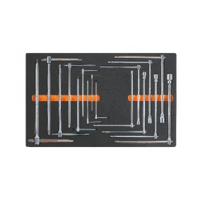 Plateau thermoformé souple BETA Série M M65 16 clés en T mâle/femelle