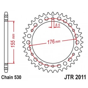 Couronne JT SPROCKETS 44 dents acier standard pas 530 type 2011