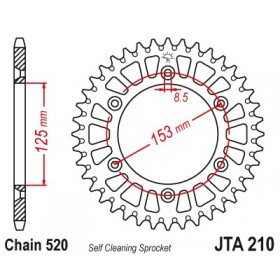 Couronne JT SPROCKETS Aluminium Ultra-light anti-boue 210-520