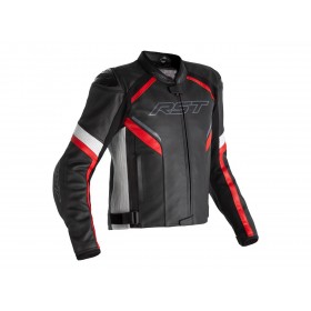 Veste RST Sabre cuir noir/blanc/rouge homme