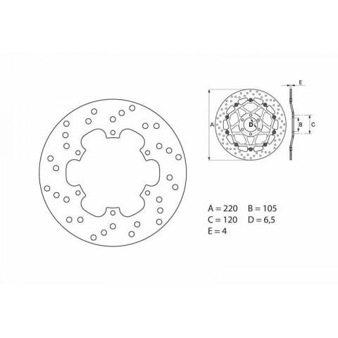 Disque de frein BREMBO Oro rond fixe