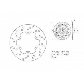 Disque de frein BREMBO Oro rond fixe