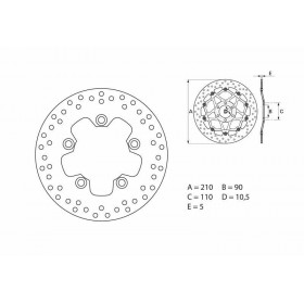 Disque de frein BREMBO Oro rond fixe