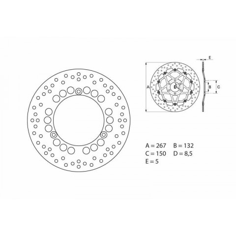 Disque de frein BREMBO Oro rond fixe